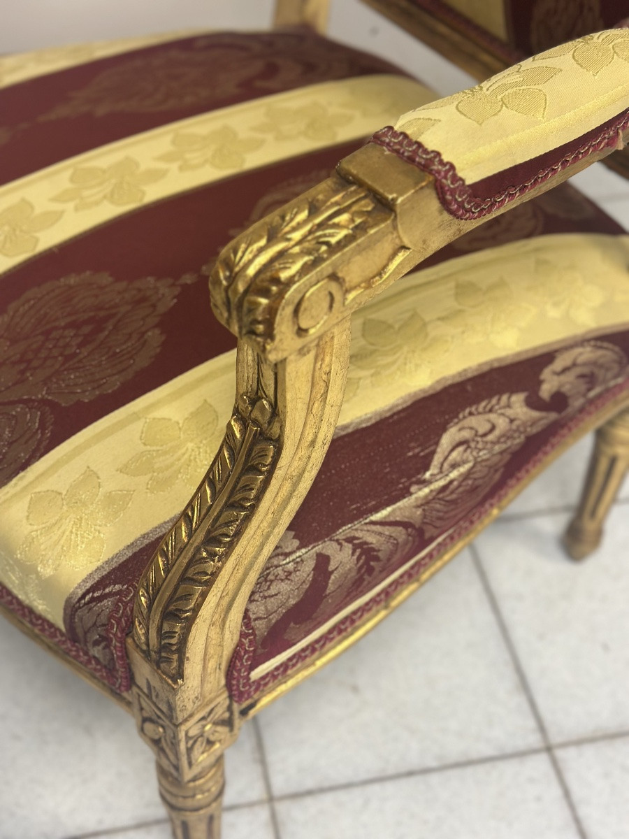 Napoleon III Armchair In Carved And Gilded Wood-photo-5