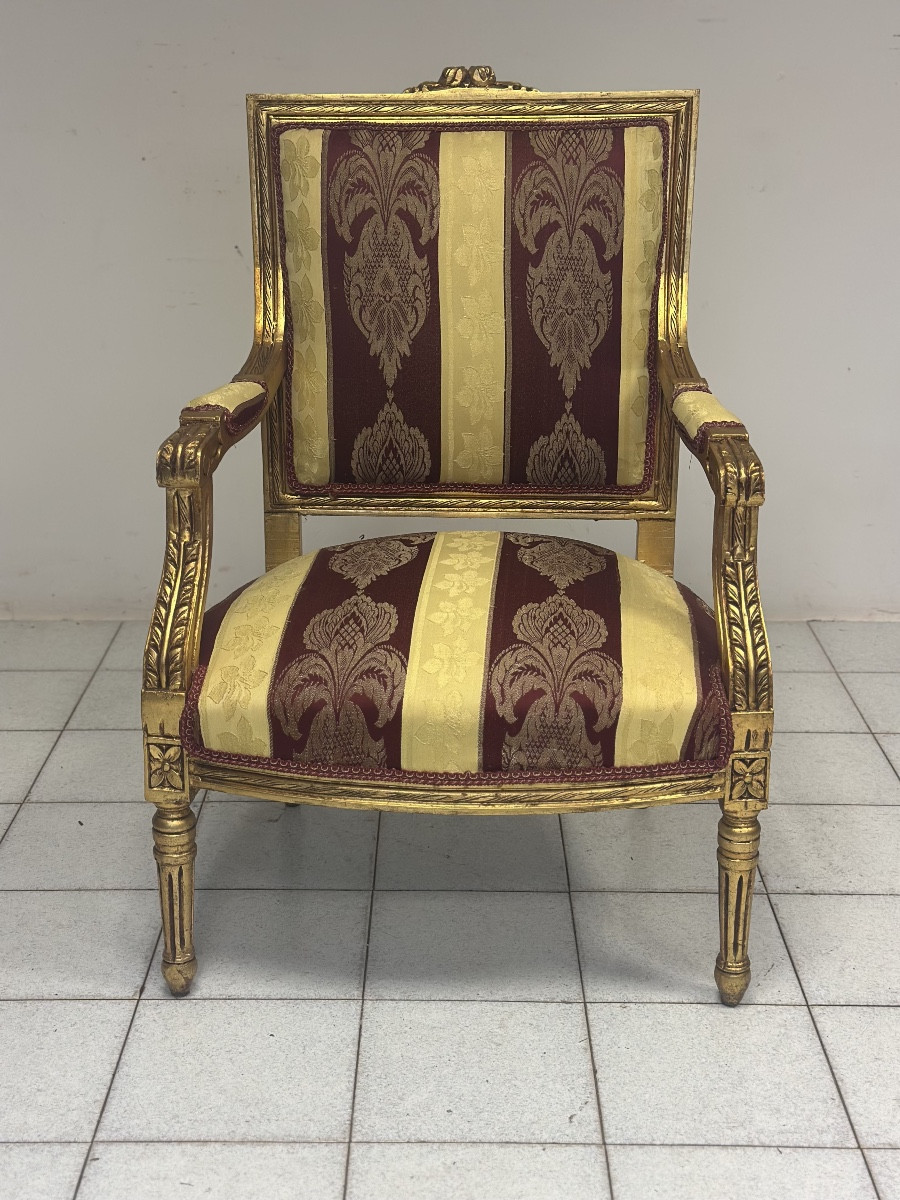 Napoleon III Armchair In Carved And Gilded Wood