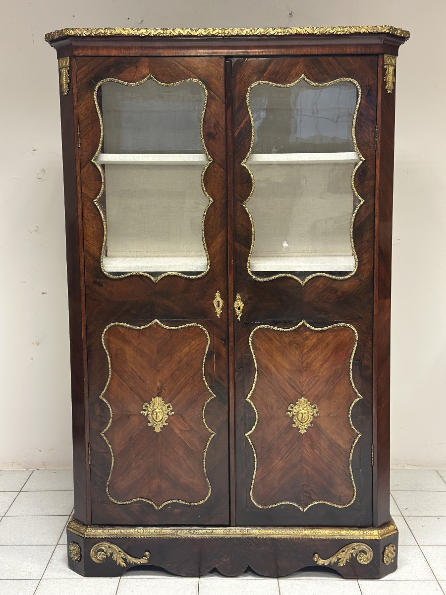 Napoleon III Glass Display Case. Paris, 19th Century.-photo-2