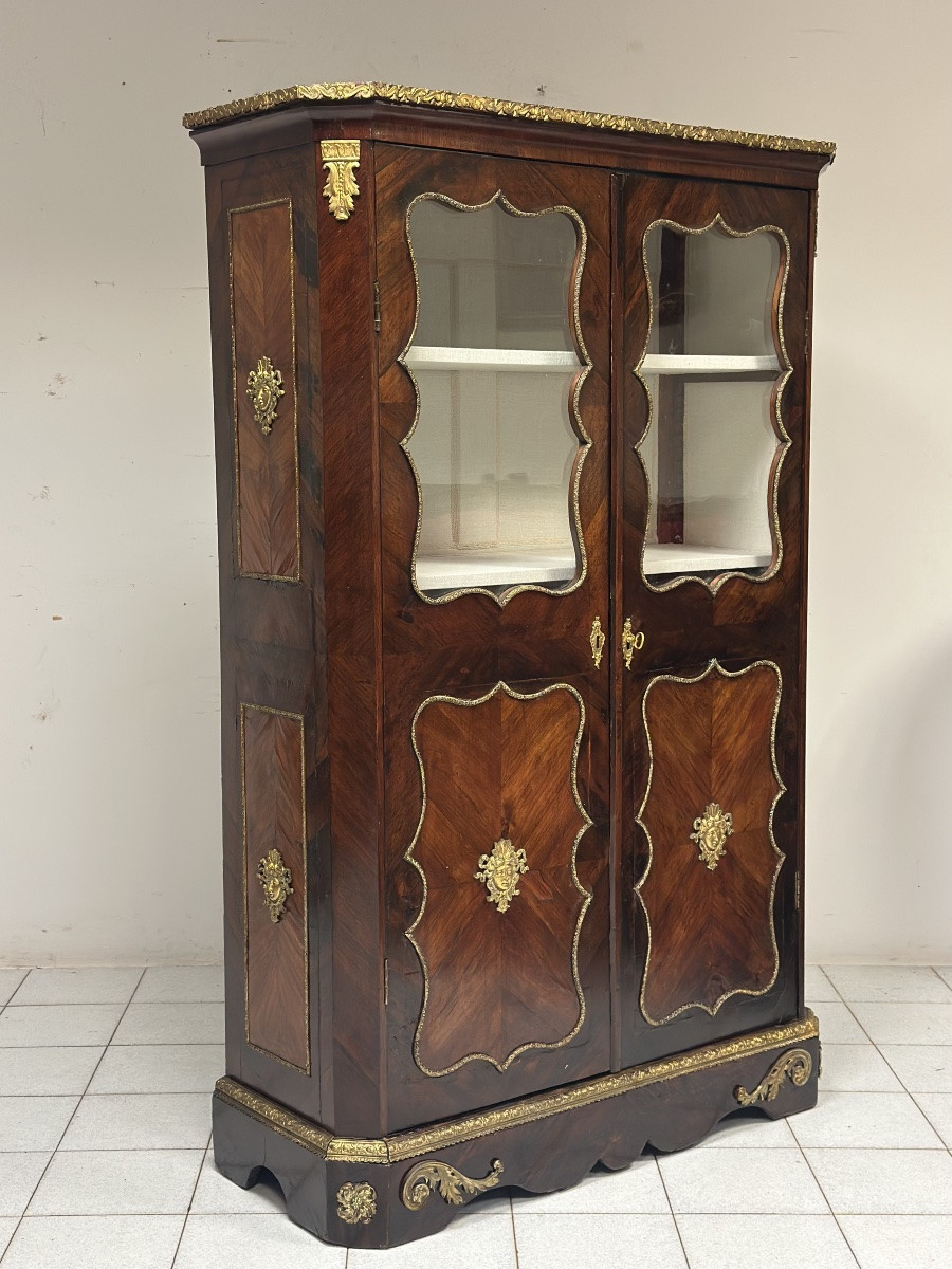 Napoleon III Glass Display Case. Paris, 19th Century.-photo-1