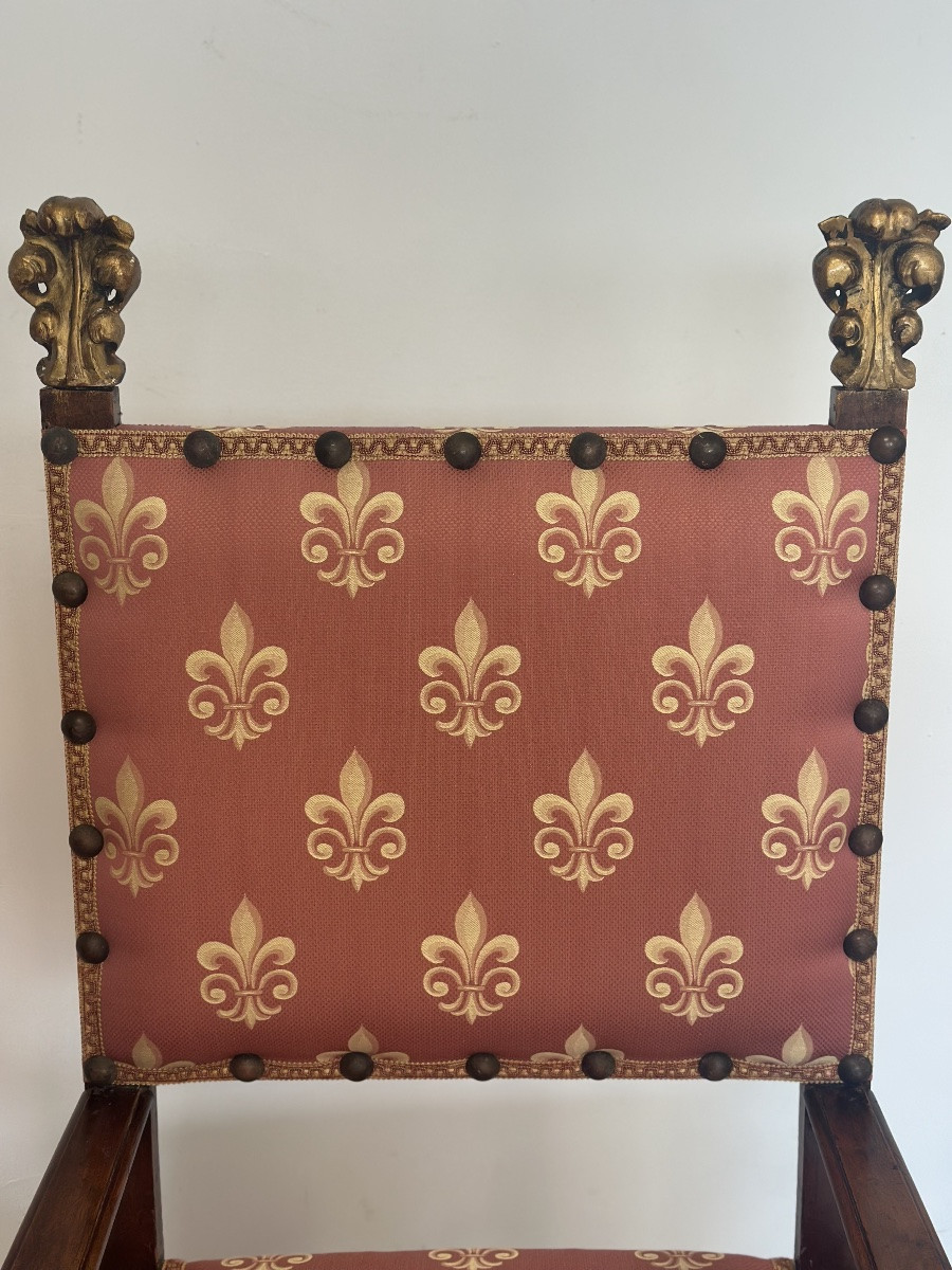 Pair Of Stately Chairs. Rome, 18th Century. Restoration Completed.-photo-4