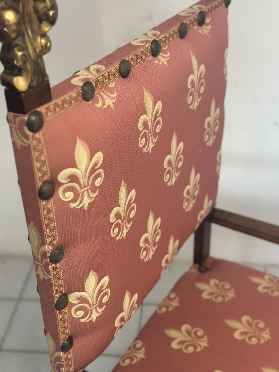 Pair Of Stately Chairs. Rome, 18th Century. Restoration Completed.-photo-5