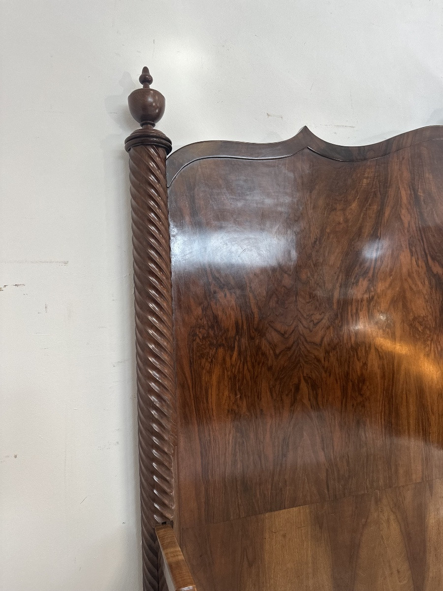 Lombard Charles X Double Bed From The Early 19th Century In Emilia-romagna, Italy. Restored.-photo-3