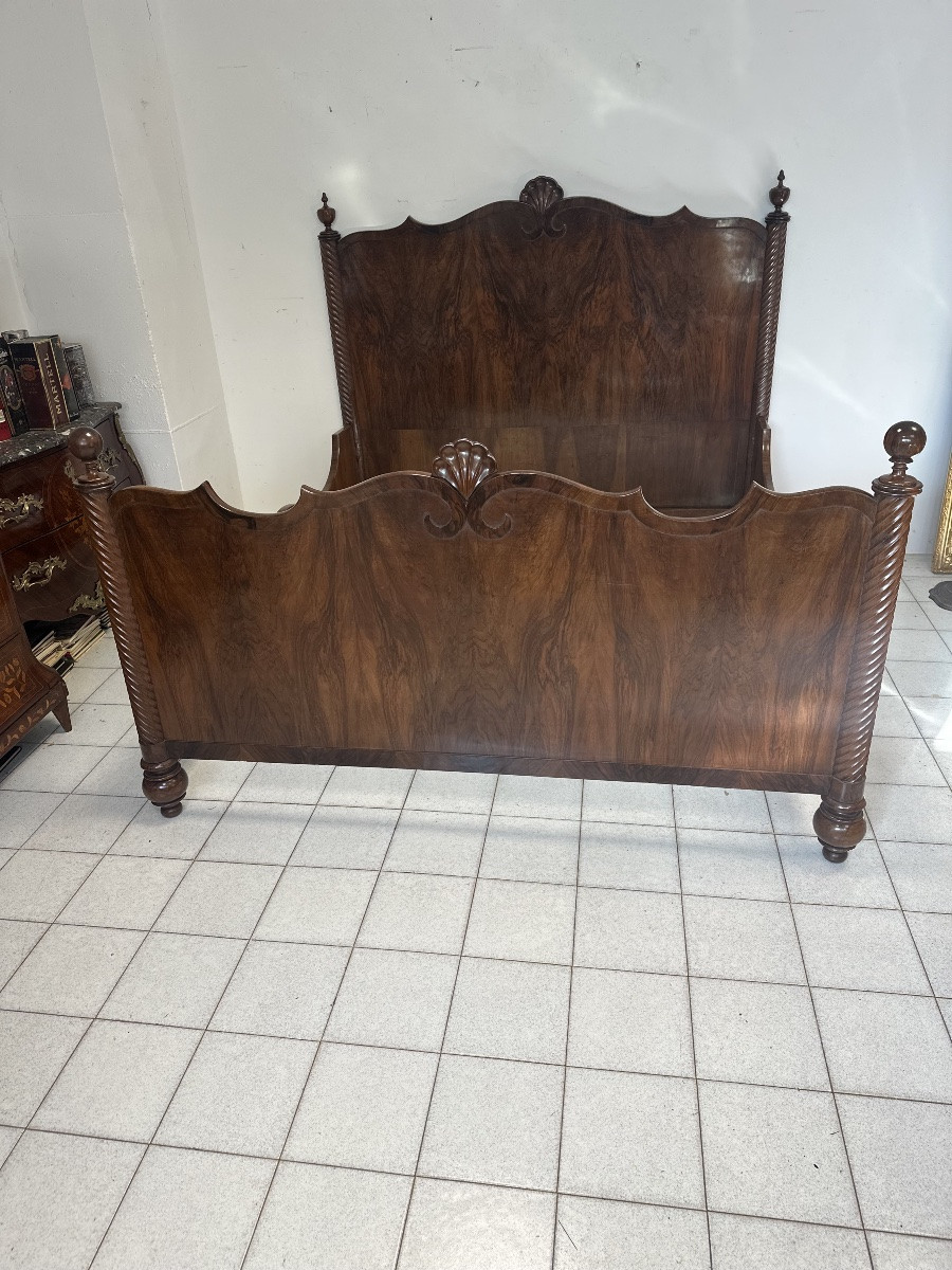 Lombard Charles X Double Bed From The Early 19th Century In Emilia-romagna, Italy. Restored.-photo-4