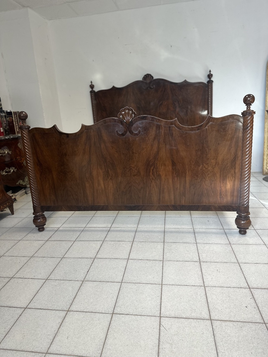 Lombard Charles X Double Bed From The Early 19th Century In Emilia-romagna, Italy. Restored.-photo-3
