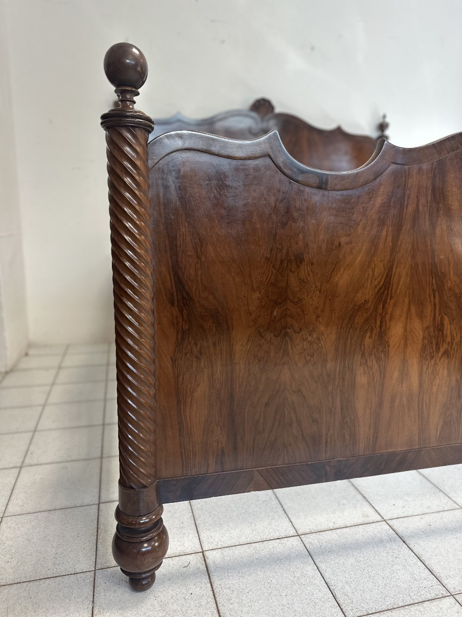Lombard Charles X Double Bed From The Early 19th Century In Emilia-romagna, Italy. Restored.-photo-5