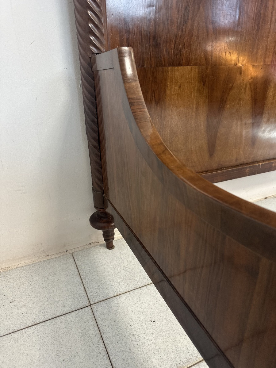 Lombard Charles X Double Bed From The Early 19th Century In Emilia-romagna, Italy. Restored.-photo-6