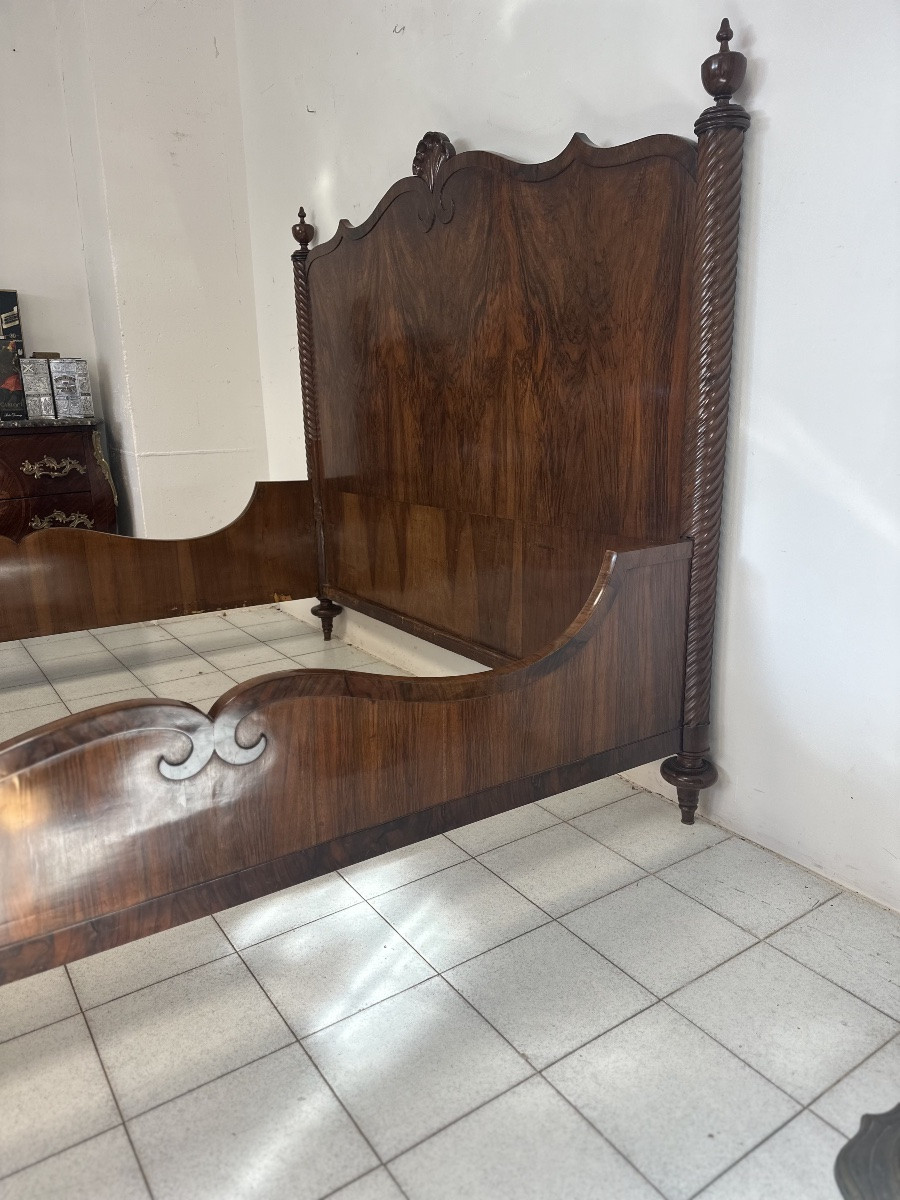 Lombard Charles X Double Bed From The Early 19th Century In Emilia-romagna, Italy. Restored.-photo-7