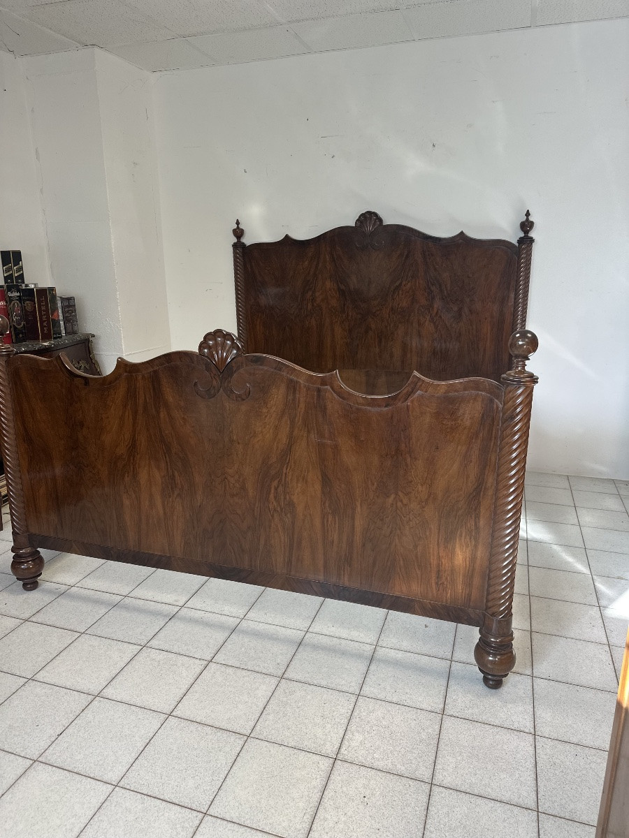 Lombard Charles X Double Bed From The Early 19th Century In Emilia-romagna, Italy. Restored.-photo-8