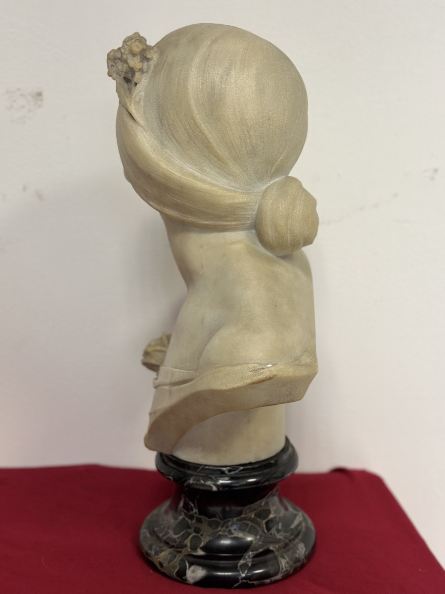 Buste en marbre de Carrare. Le beau florentin Emilio Fiaschi, 1858. 1941.-photo-7