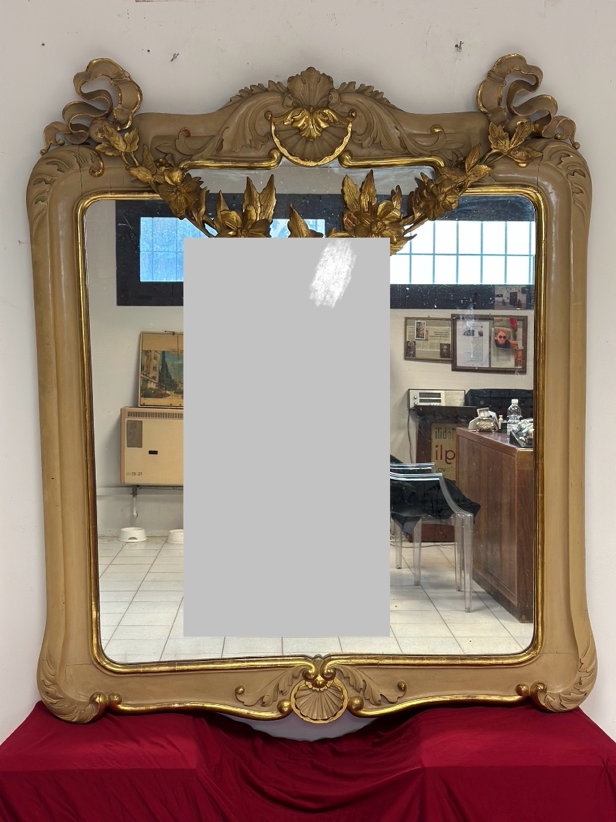 Miroir laqué et doré. Sienne, début du XIXe siècle.-photo-2