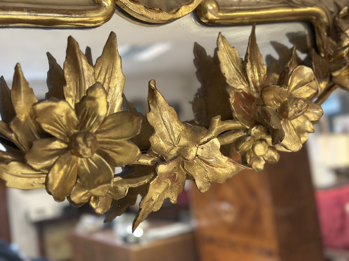 Miroir laqué et doré. Sienne, début du XIXe siècle.-photo-7