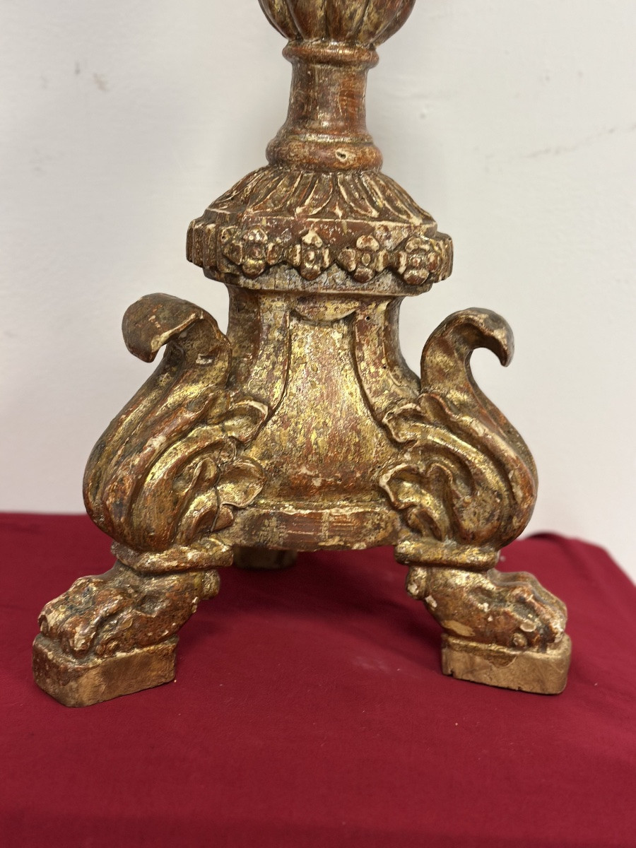 Carved And Gilded Wooden Chandelier In The Shape Of A Mecca, Louis XV-photo-6