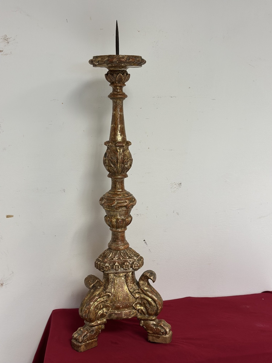 Carved And Gilded Wooden Chandelier In The Shape Of A Mecca, Louis XV