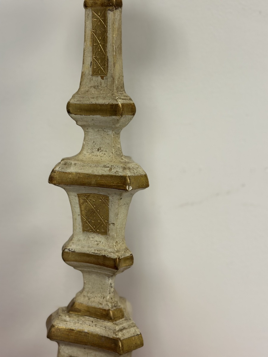 Lacquered And Gilded Louis XV Candlestick-photo-3