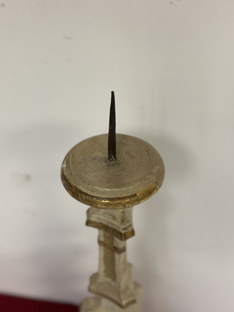 Lacquered And Gilded Louis XV Candlestick-photo-4