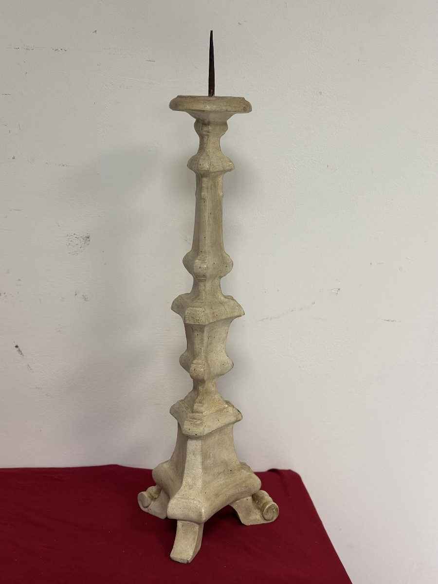 Lacquered And Gilded Louis XV Candlestick-photo-2