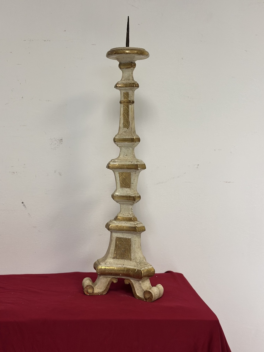 Lacquered And Gilded Louis XV Candlestick