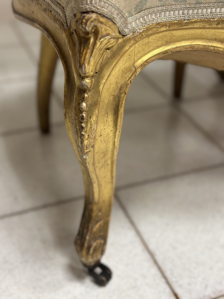 Paire de fauteuils en bois sculpté et doré. XIXe siècle.-photo-5