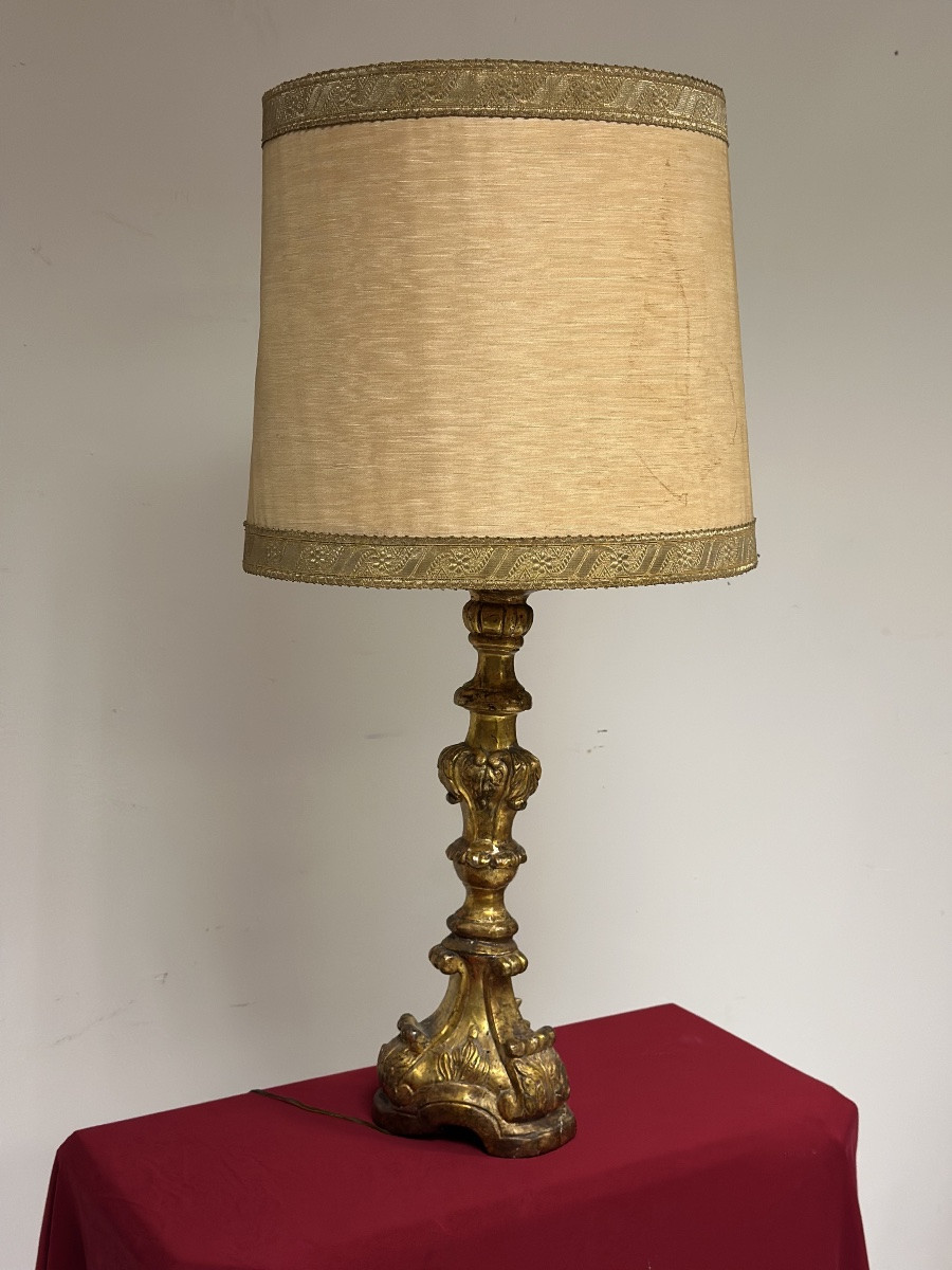 Louis XVI Carved And Gilded Wooden Torch, Late 18th Century-photo-2