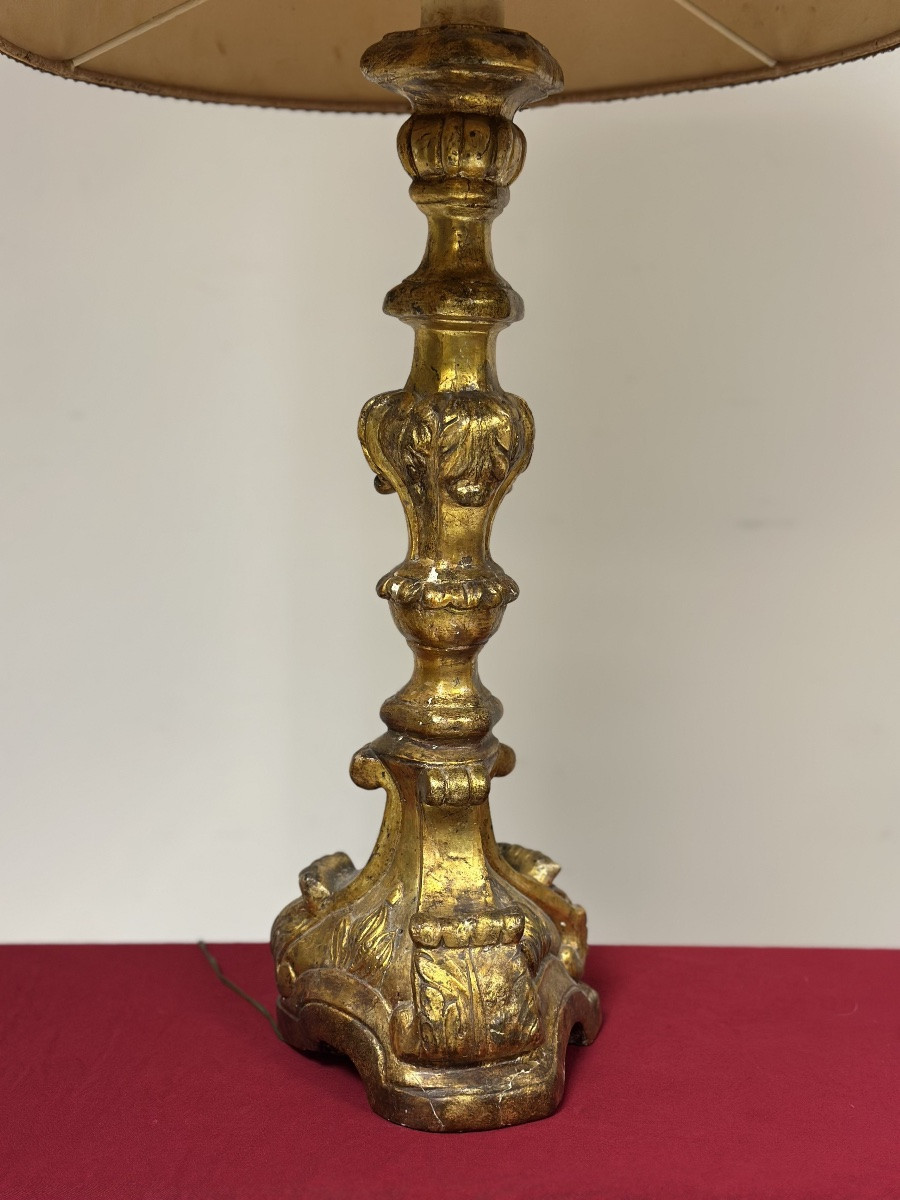 Louis XVI Carved And Gilded Wooden Torch, Late 18th Century-photo-2