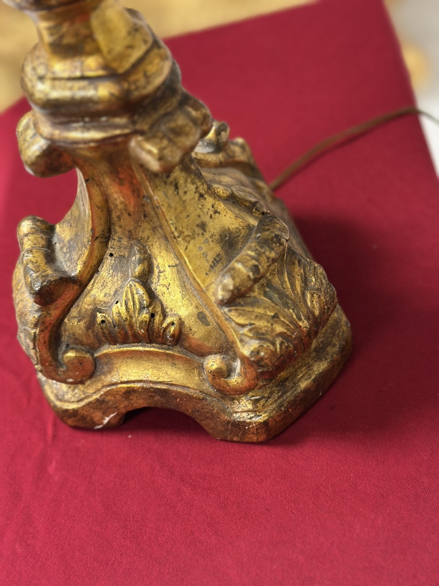 Louis XVI Carved And Gilded Wooden Torch, Late 18th Century-photo-7