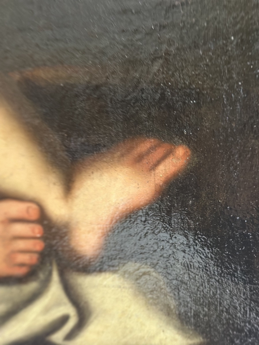 Oil On Canvas Child Jesus With Cross 17th Century Guido Reni (workshop)-photo-5