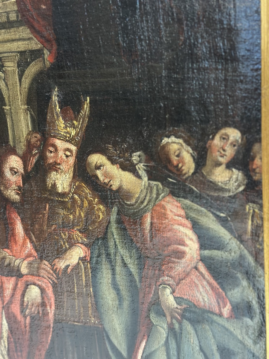 Le Mariage de la Vierge. Huile sur toile, École de Tolède, entourage de Luis Tristán.-photo-2