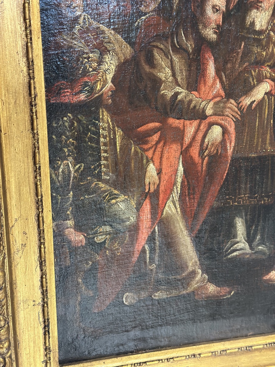 Le Mariage de la Vierge. Huile sur toile, École de Tolède, entourage de Luis Tristán.-photo-4