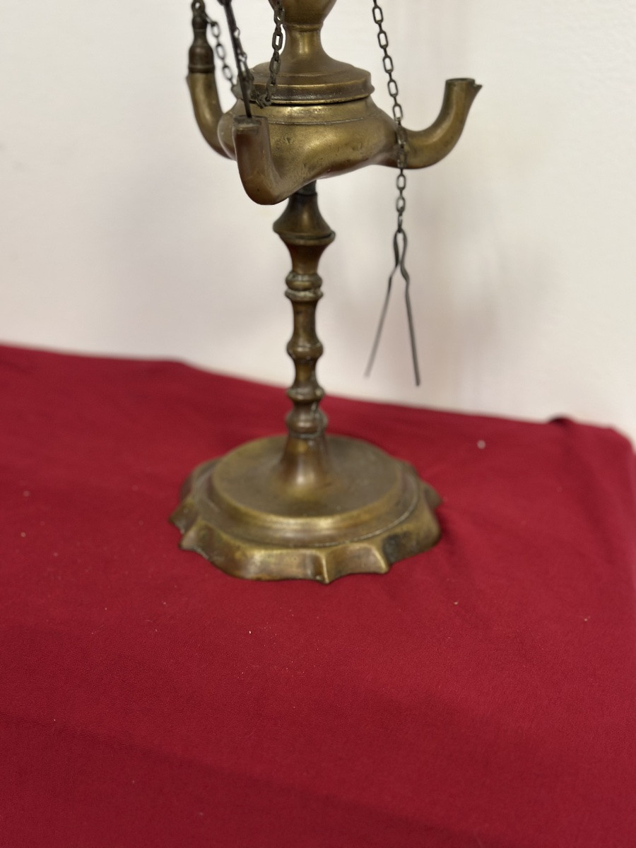 Pair Of Florentine Bronze Oil Lamps From The First Half Of The 18th Century-photo-2