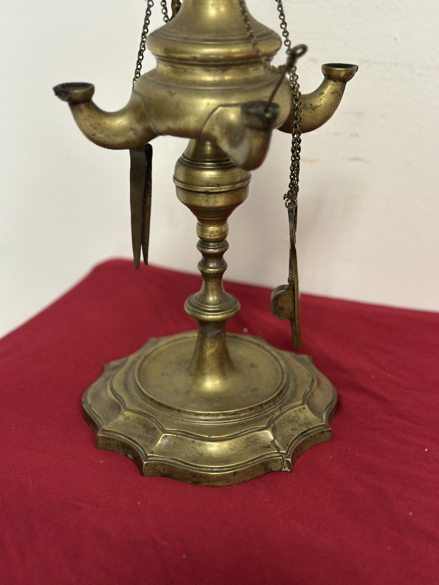 Pair Of Florentine Bronze Oil Lamps From The First Half Of The 18th Century-photo-5