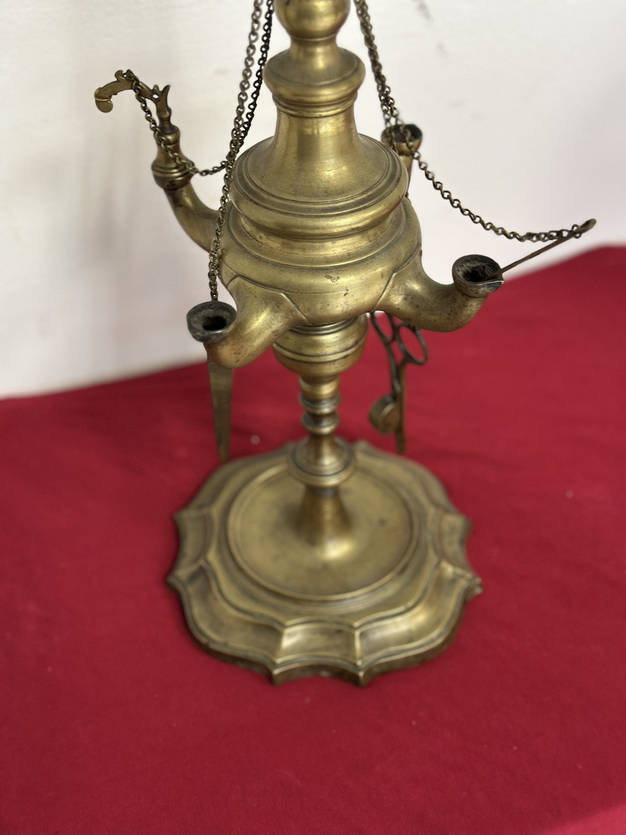 Pair Of Florentine Bronze Oil Lamps From The First Half Of The 18th Century-photo-6