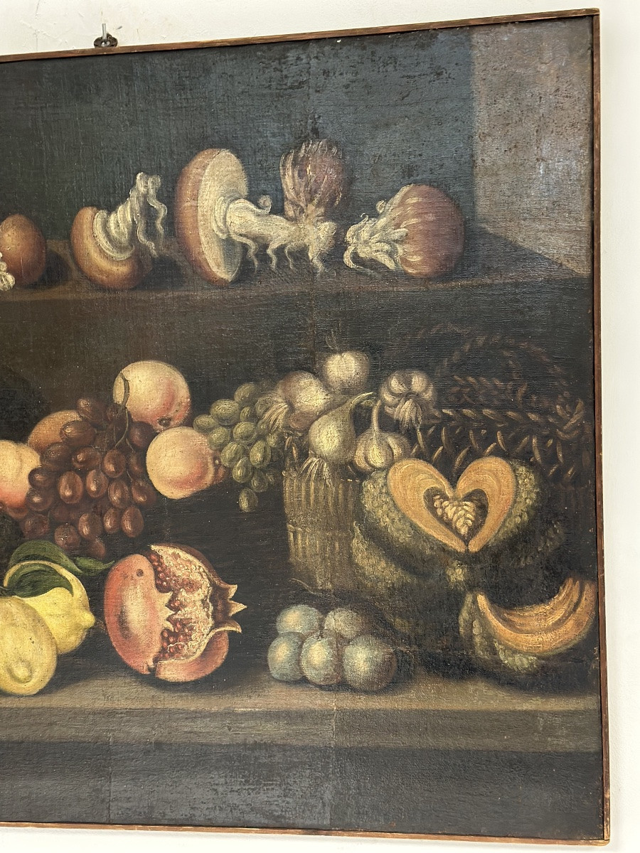 Nature morte à l'huile sur toile. XVIIe siècle, début XVIIIe siècle.-photo-3