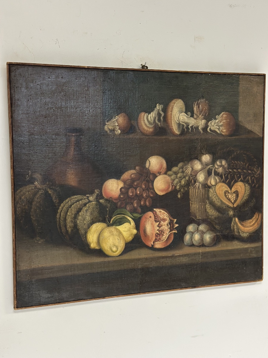 Nature morte à l'huile sur toile. XVIIe siècle, début XVIIIe siècle.-photo-4