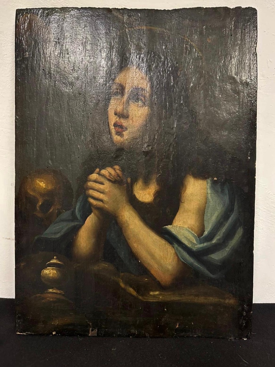 Carlo Dolci (workshop) Penitent Magdalene, Oil On Panel. 600-photo-3