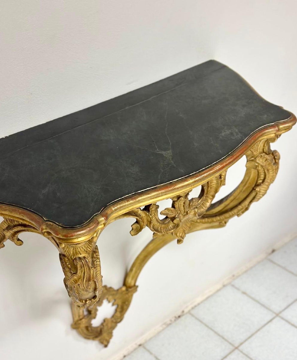 Louis XV Drop-shaped Console Table. Lombardy, 18th Century-photo-2