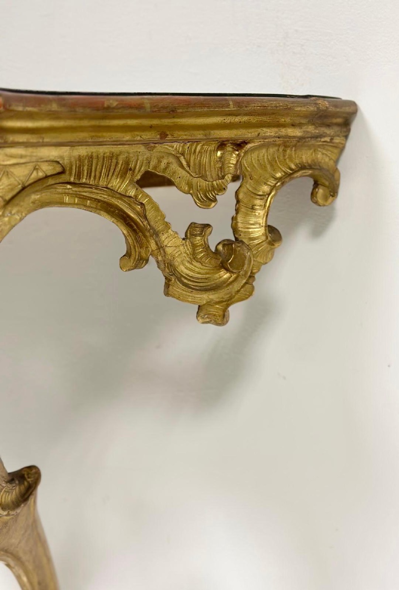 Louis XV Drop-shaped Console Table. Lombardy, 18th Century-photo-6