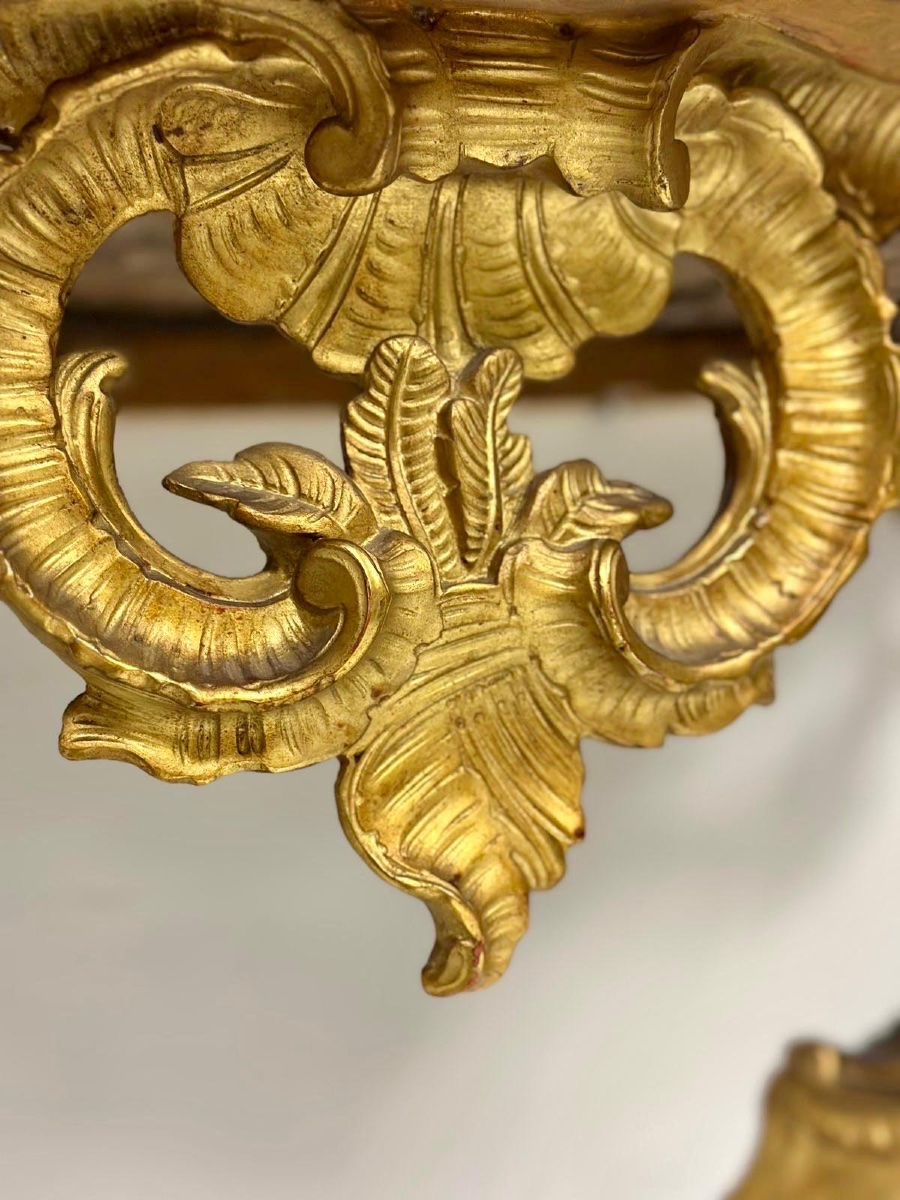 Louis XV Drop-shaped Console Table. Lombardy, 18th Century-photo-8