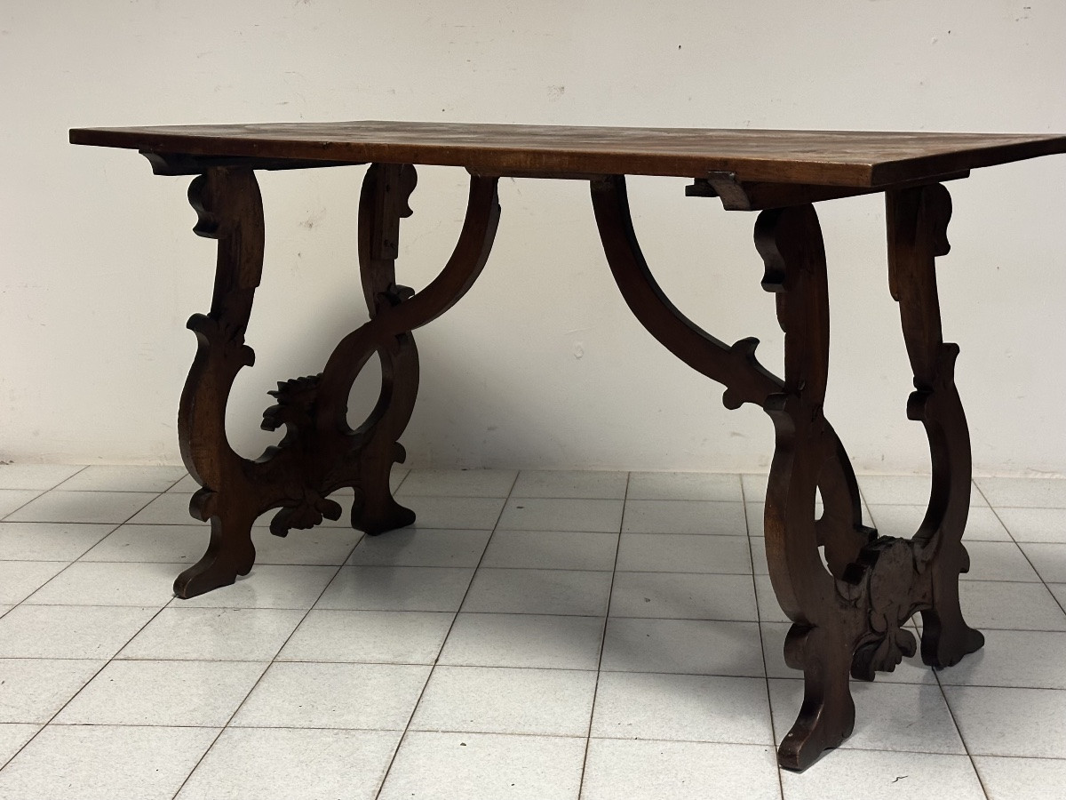 Louis XIV Lyre-shaped Refectory Table. Lombardy, Late 17th Century.-photo-2