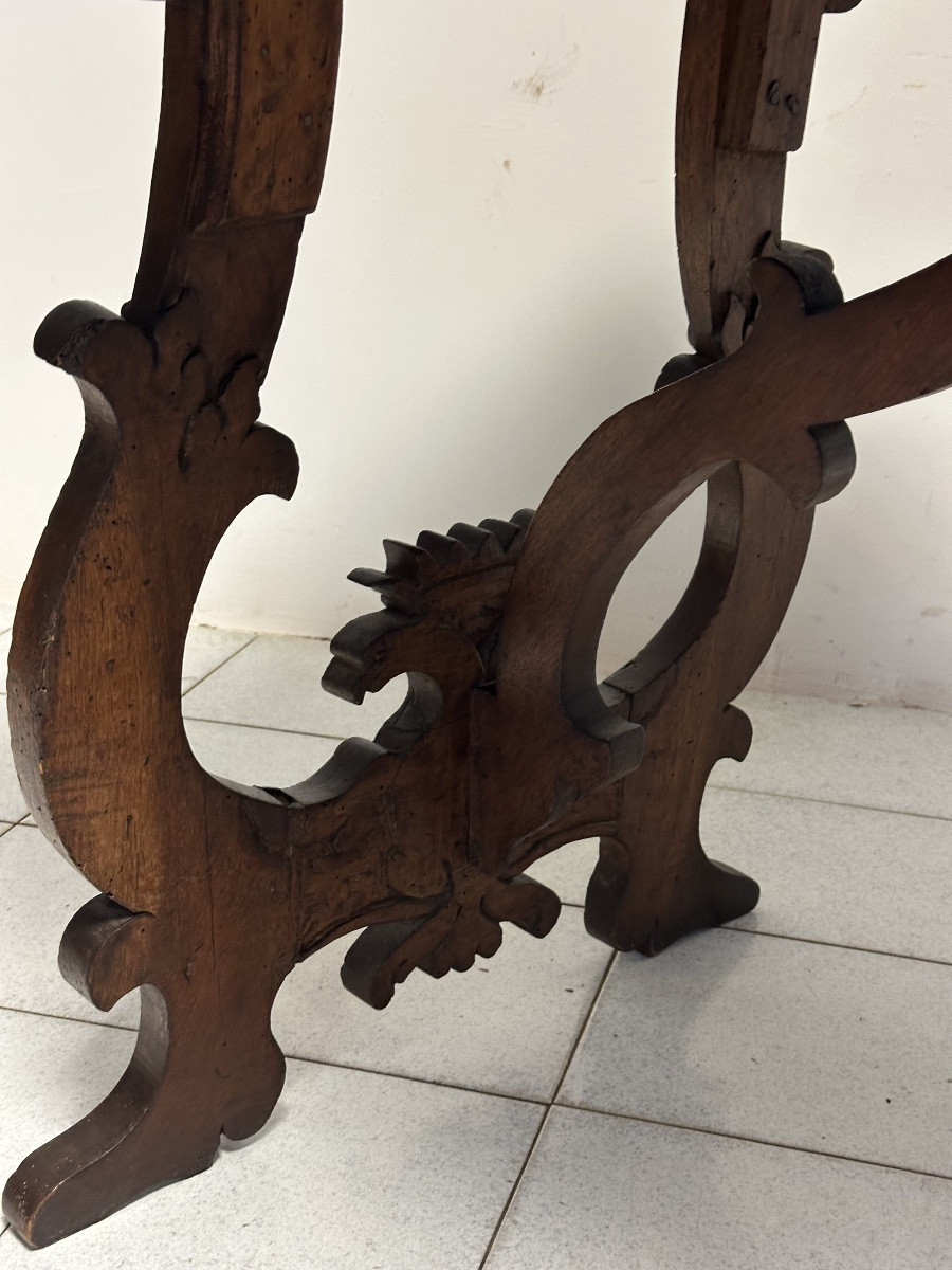 Louis XIV Lyre-shaped Refectory Table. Lombardy, Late 17th Century.-photo-4
