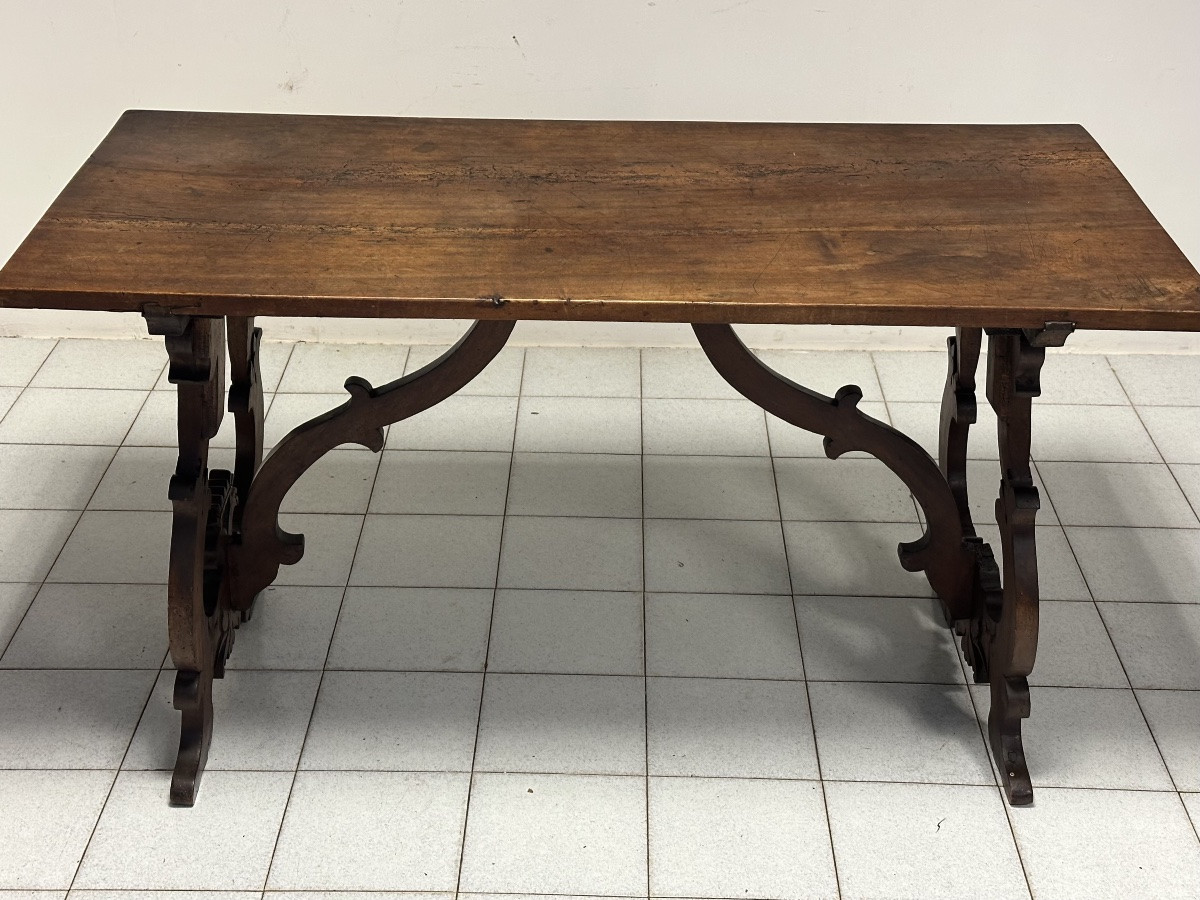 Louis XIV Lyre-shaped Refectory Table. Lombardy, Late 17th Century.-photo-2