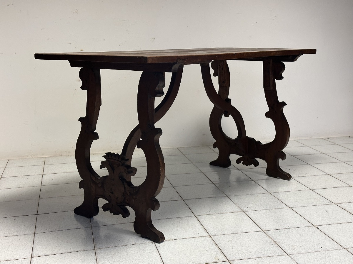 Louis XIV Lyre-shaped Refectory Table. Lombardy, Late 17th Century.-photo-6