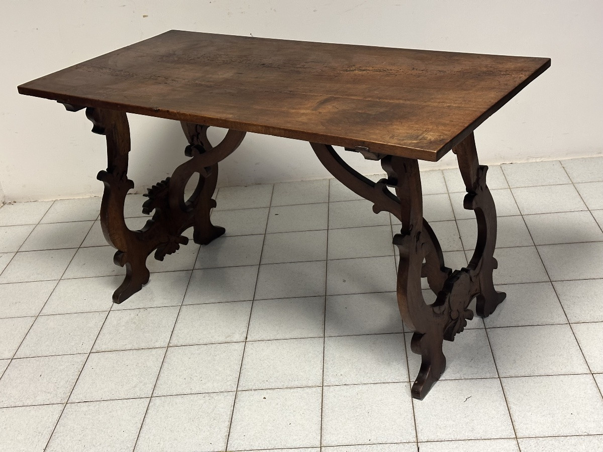 Louis XIV Lyre-shaped Refectory Table. Lombardy, Late 17th Century.-photo-7