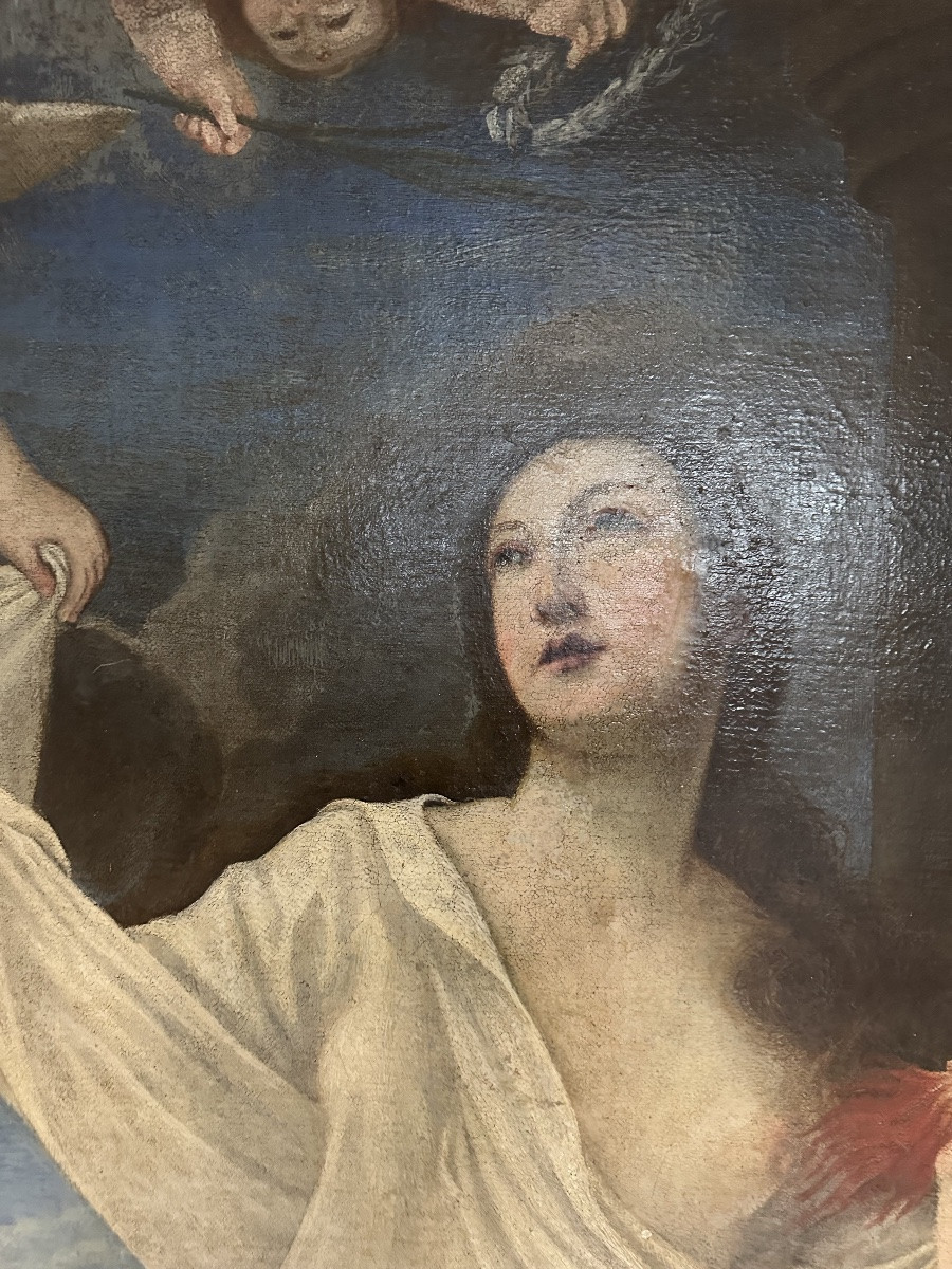 Sainte Barbe. Dosso Dossi (manière de), XVIIe siècle.-photo-3