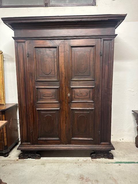 Armoire baroque lombarde de style Louis XIV, provenant de Brescia, XVIIe siècle-photo-2