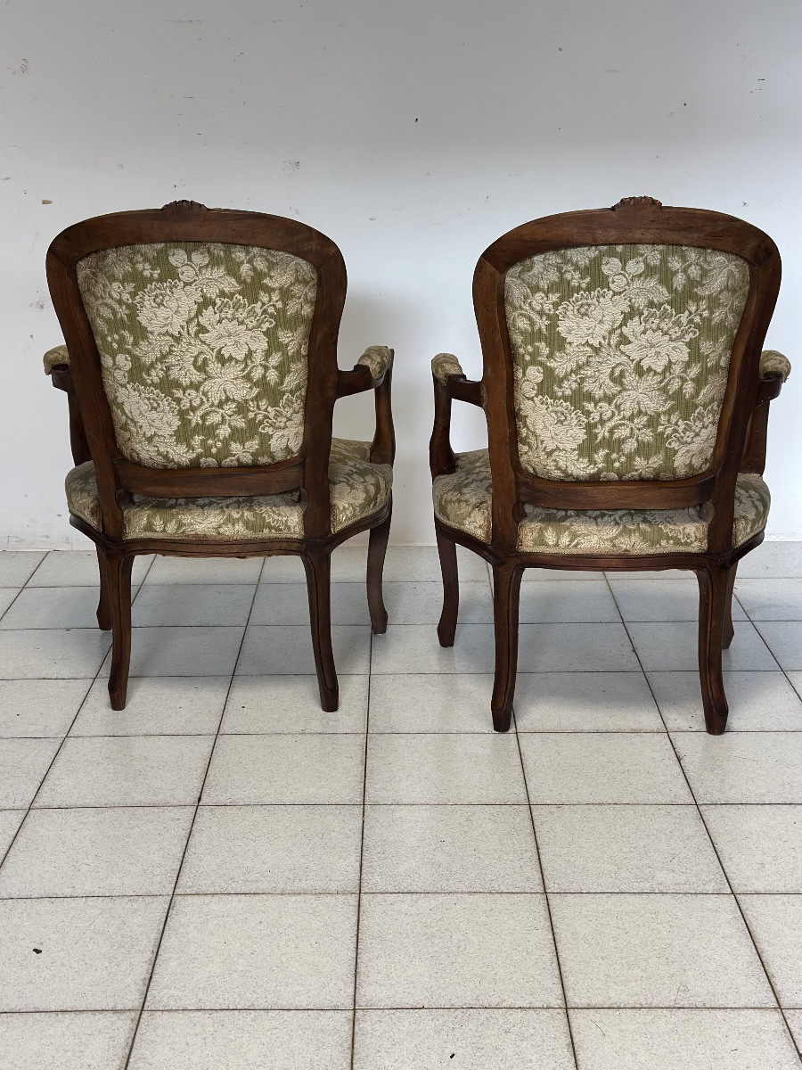 Pair Of Louis Philippe Walnut Armchairs. 19th Century.-photo-7