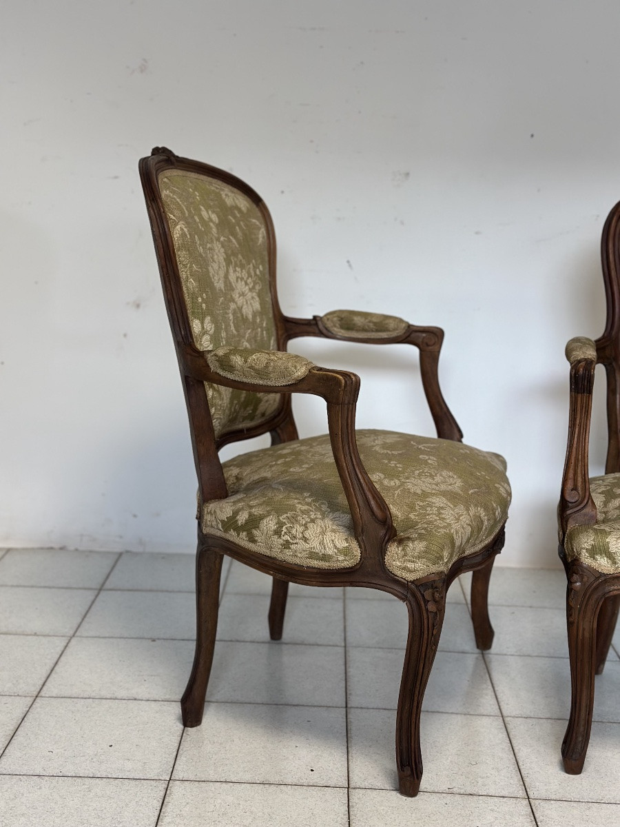 Pair Of Louis Philippe Walnut Armchairs. 19th Century.-photo-8