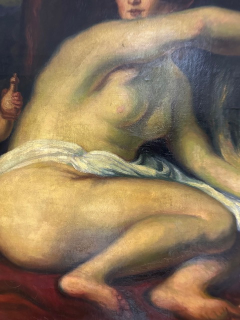 Oil On Canvas. The Childhood Of Zeus Or Jupiter. Early 19th Century.-photo-3