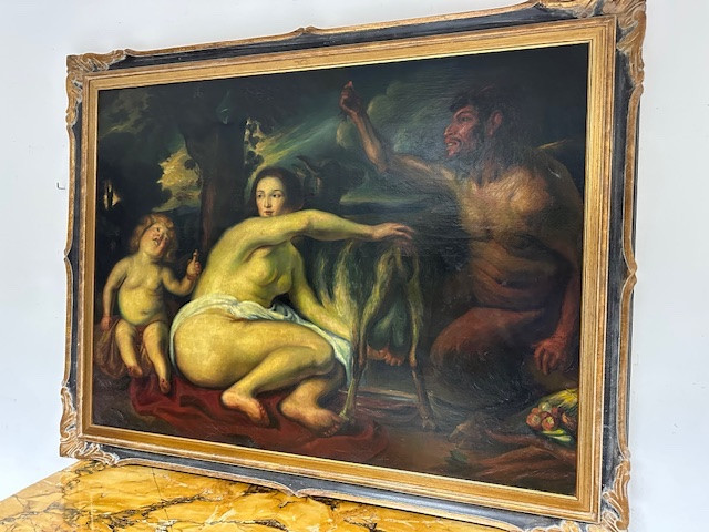 Oil On Canvas. The Childhood Of Zeus Or Jupiter. Early 19th Century.-photo-4