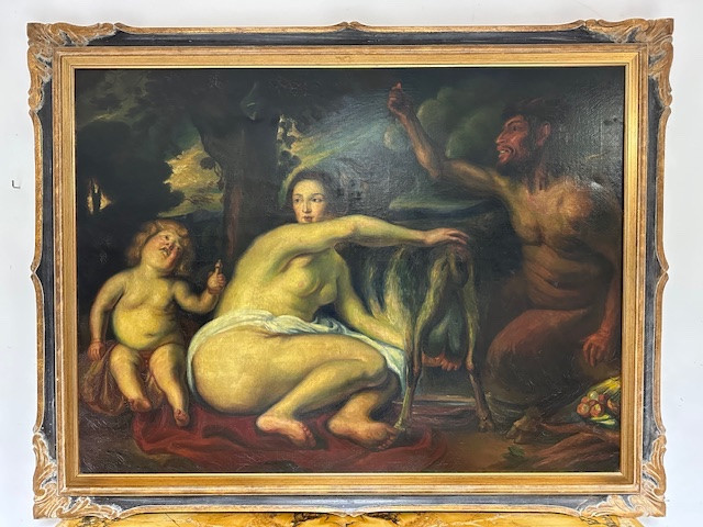 Oil On Canvas. The Childhood Of Zeus Or Jupiter. Early 19th Century.-photo-5